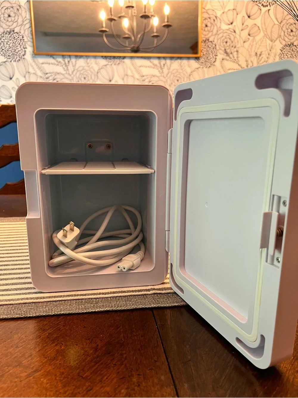 Compact White Marble Mini Fridge